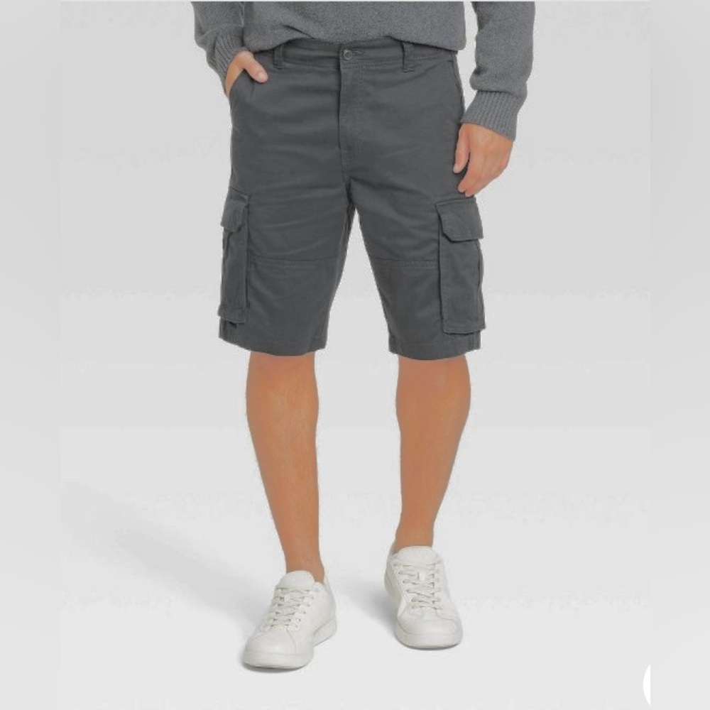 Good fellow Men's Charcoal Gray Cargo Shorts